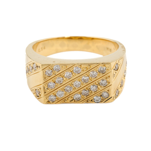 0.54ct Diamond Mens Gold Ring 8.7g