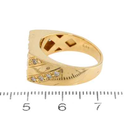 0.54ct Diamond Mens Gold Ring 8.7g - 3
