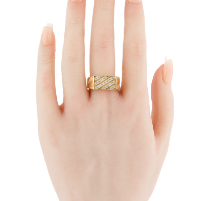 0.54ct Diamond Mens Gold Ring 8.7g - 6