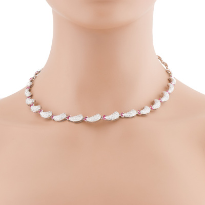 1.50ct Ruby & 3.50ct Diamond 18ct gold Necklace