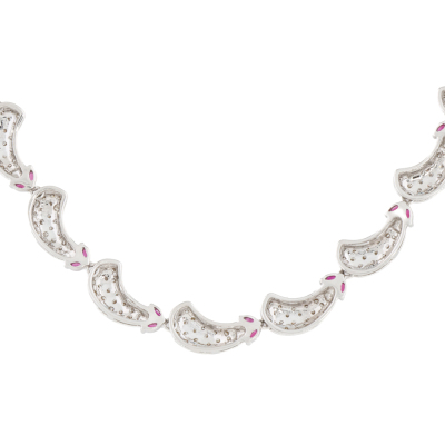 1.50ct Ruby & 3.50ct Diamond 18ct gold Necklace - 5