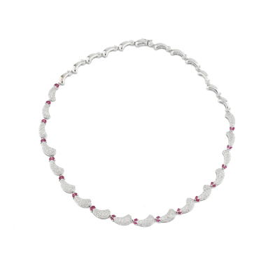 1.50ct Ruby & 3.50ct Diamond 18ct gold Necklace - 6