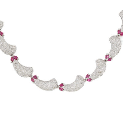 1.50ct Ruby & 3.50ct Diamond 18ct gold Necklace - 7