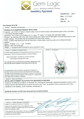 11.24ct Prasiolite & Diamond Pendant - 3