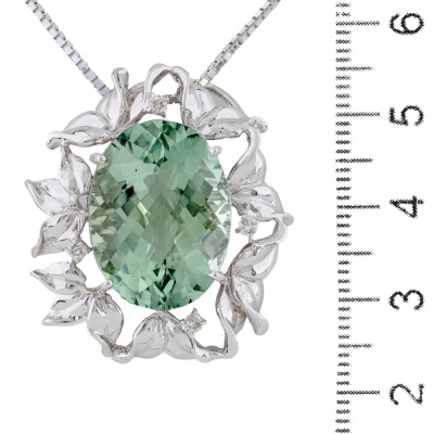 11.24ct Prasiolite & Diamond Pendant - 8