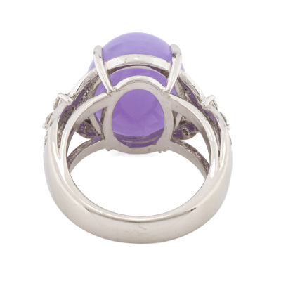 17.06ct Lavendar Jade & Diamond Ring - 5