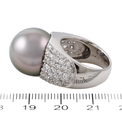 16.0mm Tahitian Pearl & Diamond Ring - 3