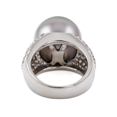 16.0mm Tahitian Pearl & Diamond Ring - 5