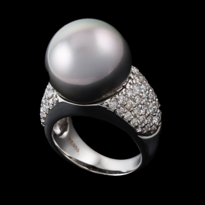 16.0mm Tahitian Pearl & Diamond Ring - 6