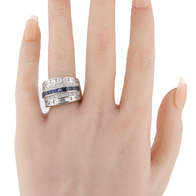 1.99ct Sapphire & 2.50ct Diamond Ring - 5