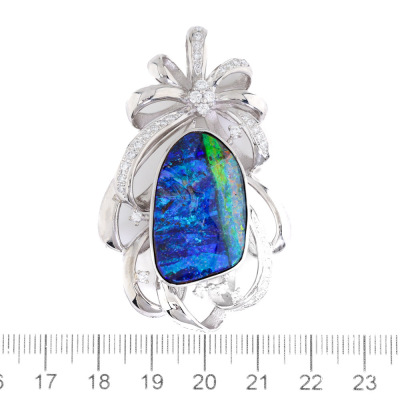 19.47ct Bouder Opal & Diamond Brooch - 5