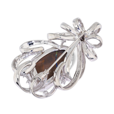 19.47ct Bouder Opal & Diamond Brooch - 7