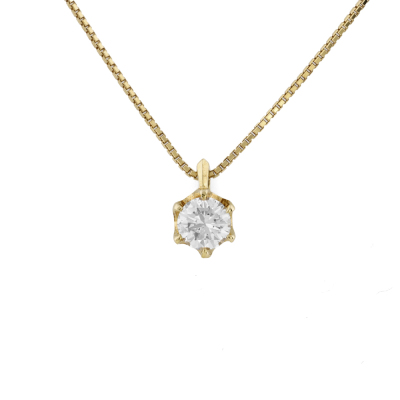 Diamond Solitaire Pendant & Hoop Earrings - 2