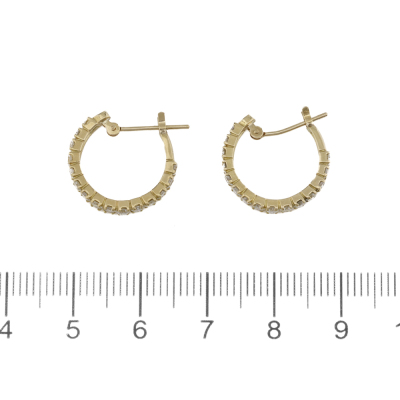 Diamond Solitaire Pendant & Hoop Earrings - 6