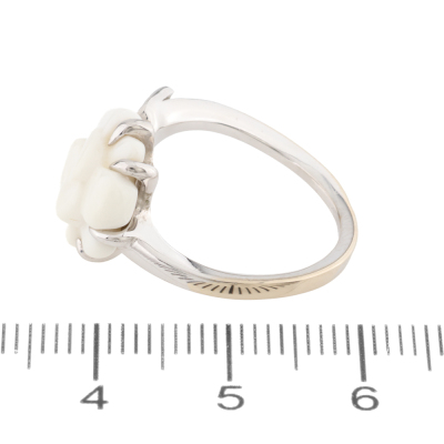 Chanel Camellia Ceramic & Diamond Ring - 3