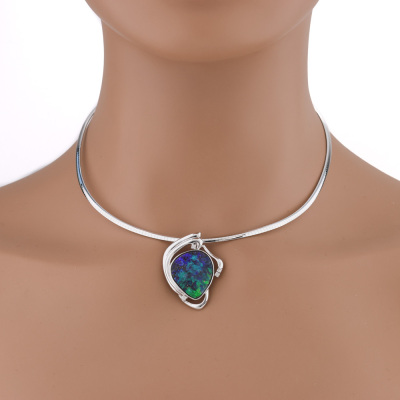 11.63ct Boulder Opal & Diamond Pendant