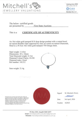 11.63ct Boulder Opal & Diamond Pendant - 3