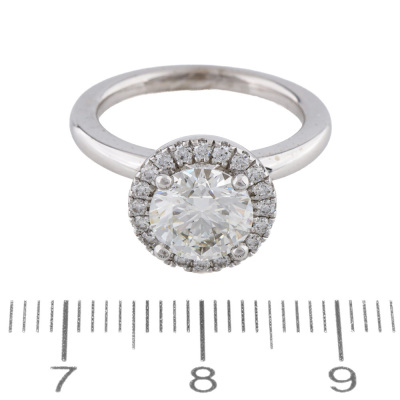 1.70ct Centre Diamond Halo Ring GIA H SI2 - 2