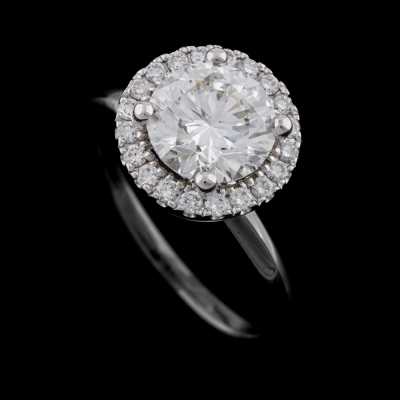 1.70ct Centre Diamond Halo Ring GIA H SI2 - 6