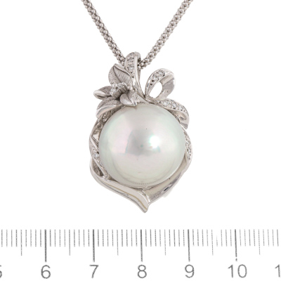 17.9mm South Sea Pearl & Diamond Pendant - 5