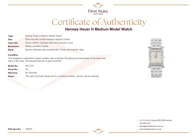 Hermes Heuer H Medium Model Watch - 4