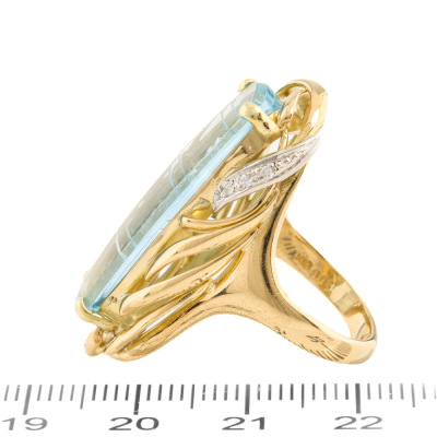 10.91ct Aquamarine & Diamond 18ct Gold Ring - 3
