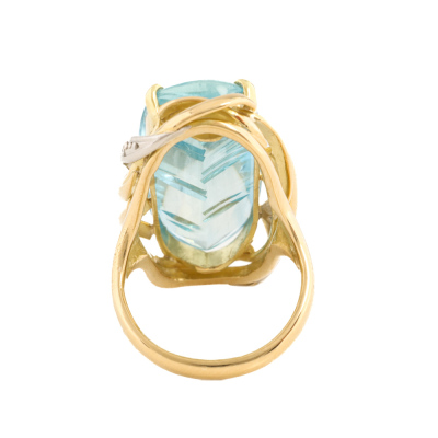 10.91ct Aquamarine & Diamond 18ct Gold Ring - 4
