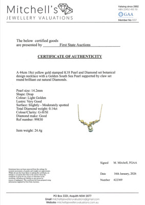 14.2mm South Sea Pearl Necklace 18ct Gold 24.4g - 4