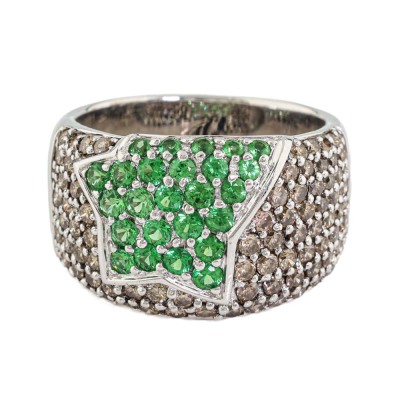 1.04ct Tsavorite Garnet & 1.62ct Diamond Ring