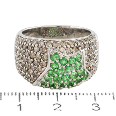 1.04ct Tsavorite Garnet & 1.62ct Diamond Ring - 2