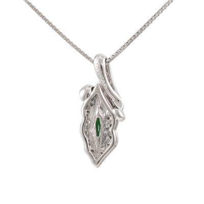 0.52ct Green Tourmaline & Diamond Pendant - 4
