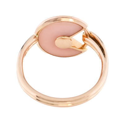 Amulette De Cartier Pink Opal & Diamond Ring - 4