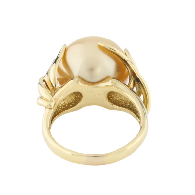 14.9mm Golden South Sea Pearl & Diamond Ring - 4