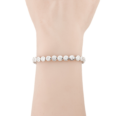 7.10ct Oscar Friedman Diamond Tennis Bracelet - 5
