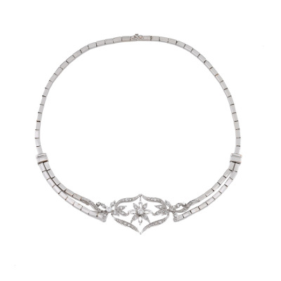 1.10ct Old Cut Diamond Necklace - 2