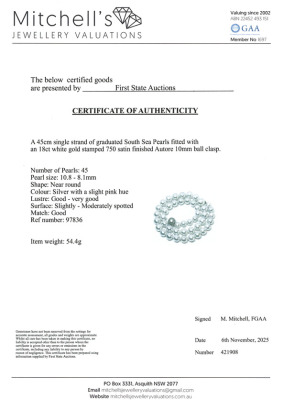 South Sea Pearl Strand Necklace 10.8-8.1mm - 4