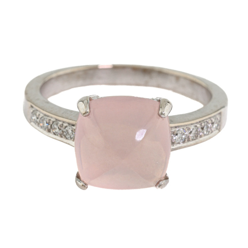 4.00ct Rose Quartz & Diamond Ring