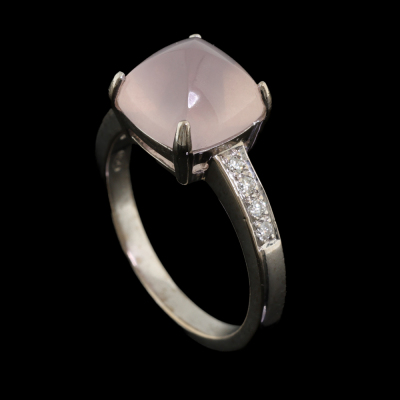 4.00ct Rose Quartz & Diamond Ring - 5