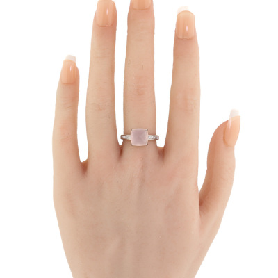 4.00ct Rose Quartz & Diamond Ring - 6