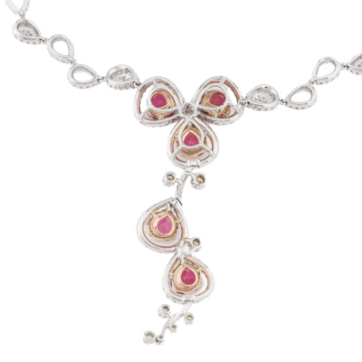 5.52ct Pink Tourmaline & Diamond Necklace - 5