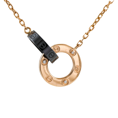 Cartier Love Diamond & Ceramic Pendant