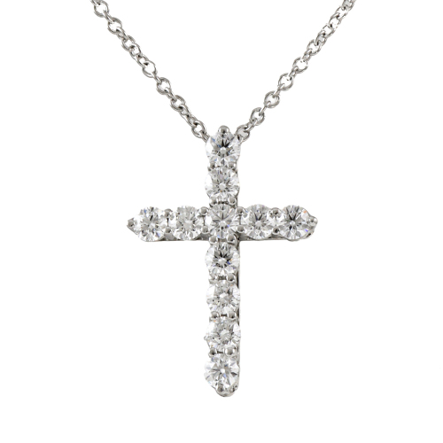 Tiffany & Co Small Cross Diamond Pendant