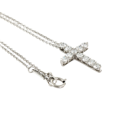 Tiffany & Co Small Cross Diamond Pendant - 5