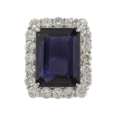 20.73ct Tanzanite & 3.91ct Diamond Ring