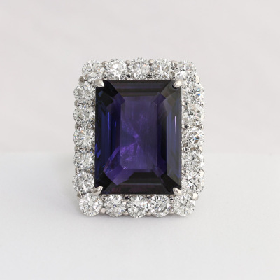 20.73ct Tanzanite & 3.91ct Diamond Ring - 8