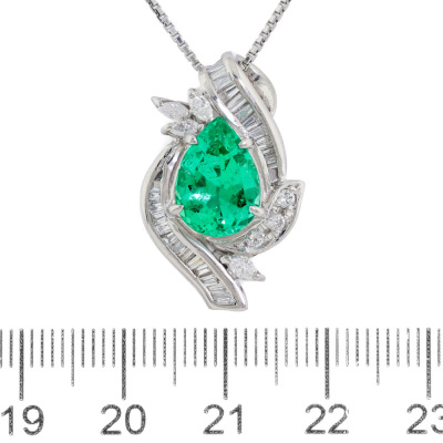 2.44ct Colombian Emerald & Diamond Pendant - 2