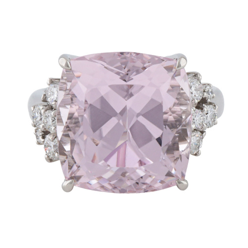 13.91ct Kunzite & 0.50ct Diamond Ring