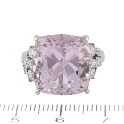 13.91ct Kunzite & 0.50ct Diamond Ring - 2