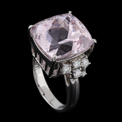 13.91ct Kunzite & 0.50ct Diamond Ring - 5