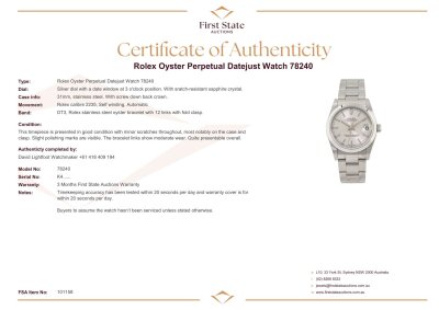 Rolex Oyster Perpetual Datejust Watch 78240 - 4